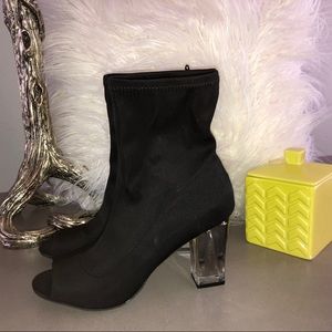 Parker & Sky Peep Toe Lucite Heel Bootie